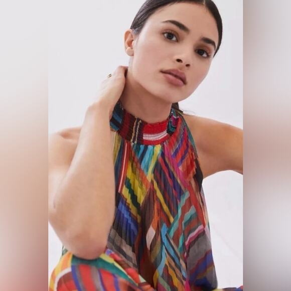 Ranna Gill (Anthropologie) Geo Halter Maxi Dress- M - Picture 9 of 10